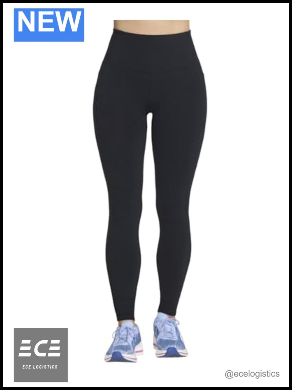 High Waisted Leggings Side Pockets Nylon Spandex Yoga Gym Athletic